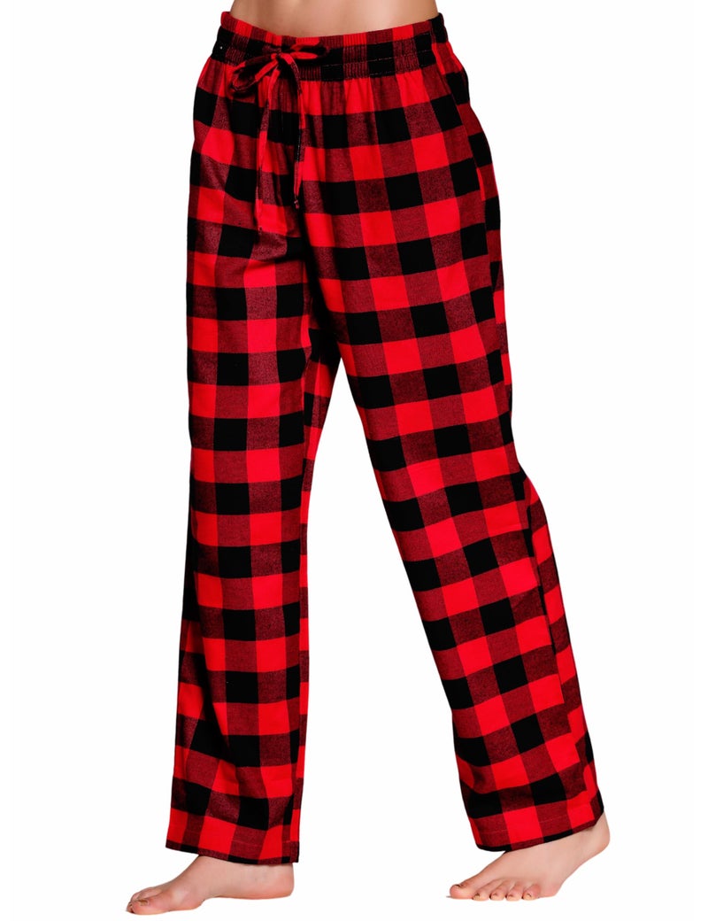 CYZ Women's 100% Cotton Super Soft Flannel Plaid Pajama/Lounge Pants-F17007 Buffalo Plaid-M - Image 2